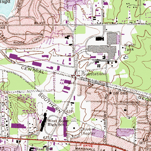 Topographic Map of West Rome, GA