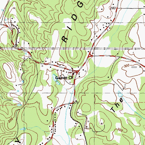 Topographic Map of Garrett Chapel Cemetery, GA