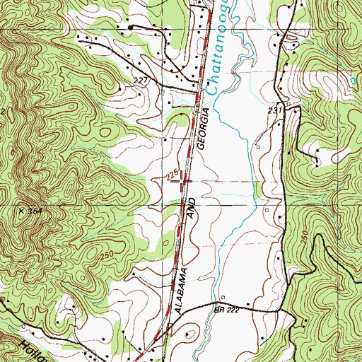 Topographic Map of Valleyview Church, GA