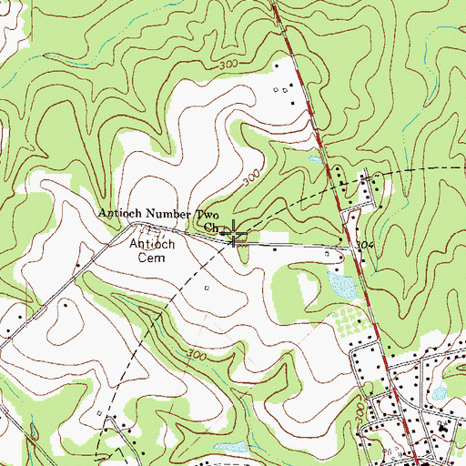 Topographic Map of Antioch Number Two Church, GA