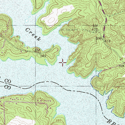 Topographic Map of Coody Creek, GA
