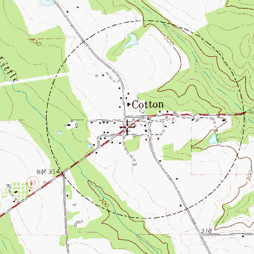 Topographic Map of Cotton, GA