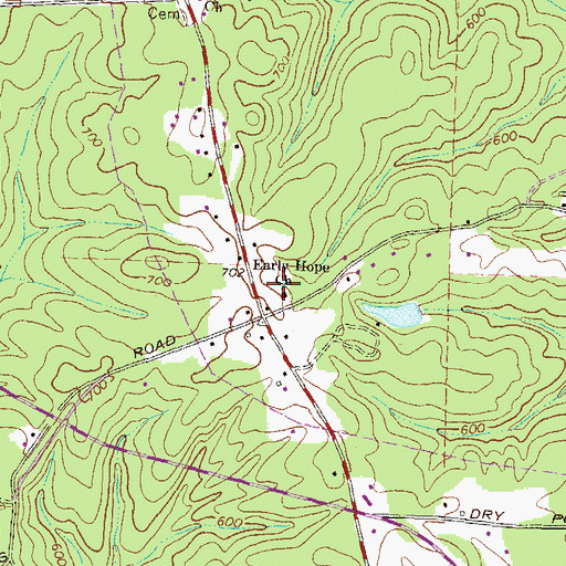 Topographic Map of Early Hope Church, GA