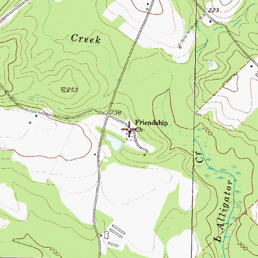 Topographic Map of Friendship Church, GA