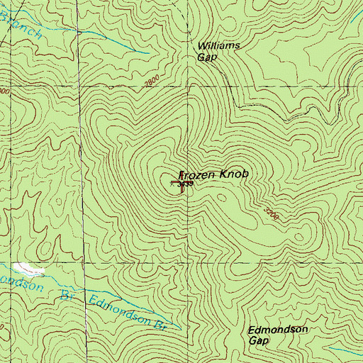 Topographic Map of Frozen Knob, GA