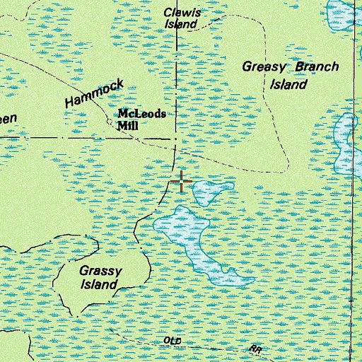 Topographic Map of Greasy Branch, GA