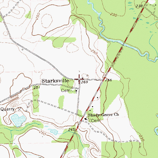 Topographic Map of Starksville, GA