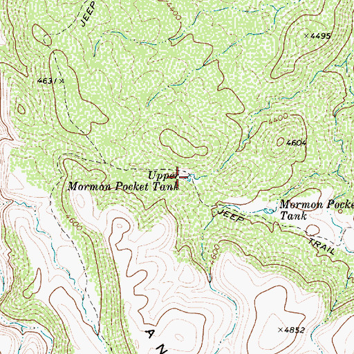 Topographic Map of Upper Mormon Pocket Tank, AZ