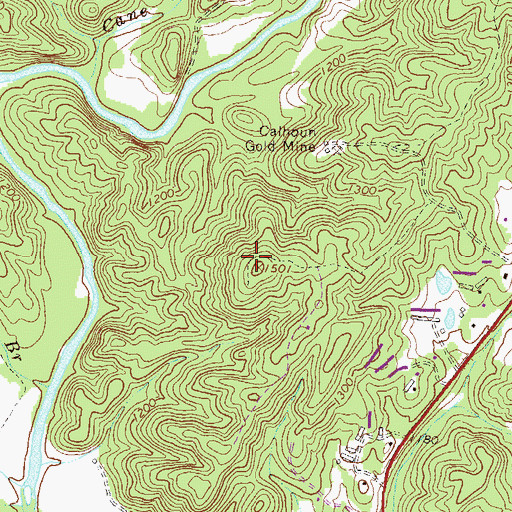 Topographic Map of Turkey Hill Mine, GA