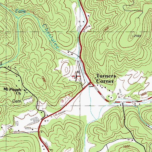 Topographic Map of Turners Campsites, GA