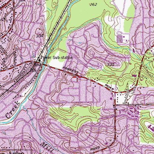 Topographic Map of Forest Road Plaza Shopping Center, GA