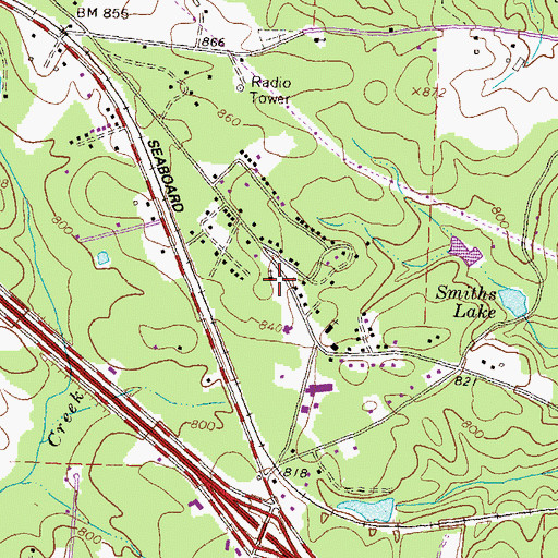 Topographic Map of Shady Grove School (historical), GA