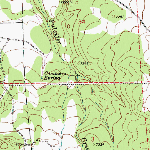 Topographic Map of Vernon Creek, AZ