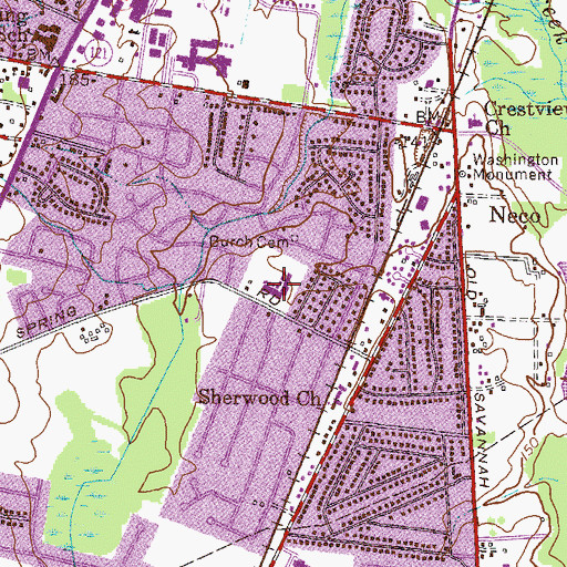 Topographic Map of A Dorothy Hains Elementary School, GA