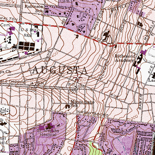 Topographic Map of The Hill Baptist Church, GA