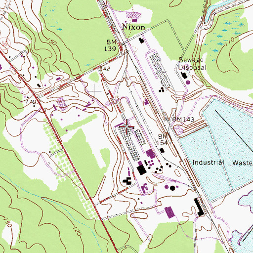 Topographic Map of Mutual Trust Industrial Park, GA
