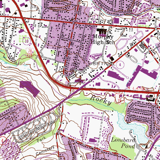 Topographic Map of Cherokee Shopping Center, GA