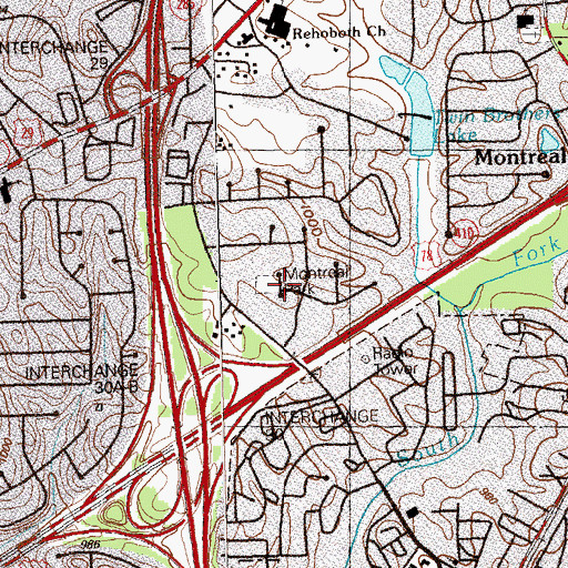 Topographic Map of Montreal Park, GA