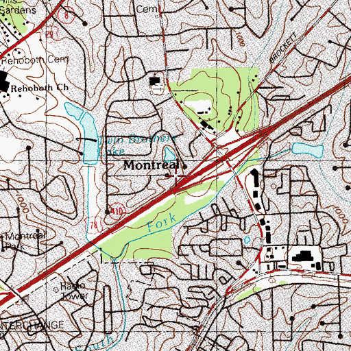 Topographic Map of Montreal, GA