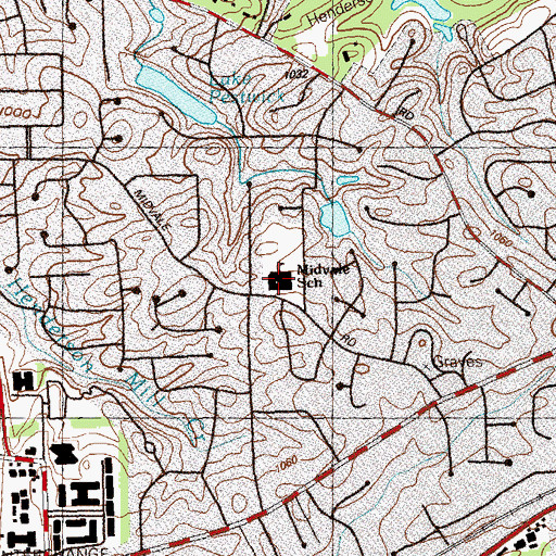 Topographic Map of Midvale Elementary School, GA