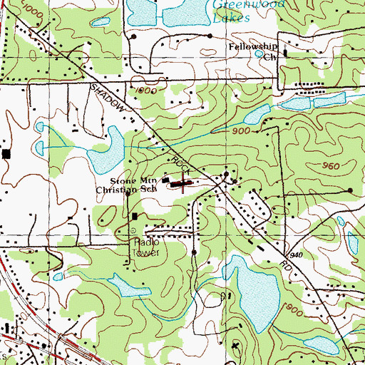 Topographic Map of Eagle Woods Academy, GA