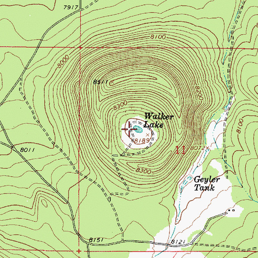 Topographic Map of Walker Lake, AZ