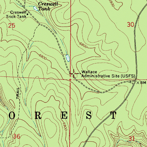 Topographic Map of Wallace Administrative City, AZ