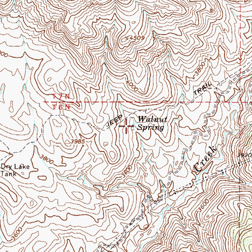 Topographic Map of Walnut Spring, AZ