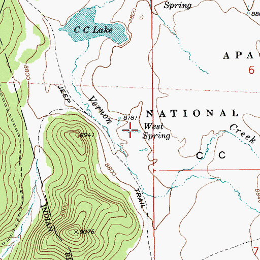 Topographic Map of CC West Spring, AZ
