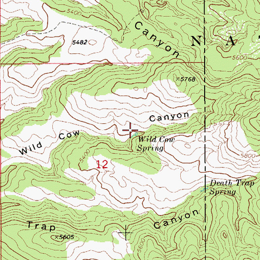 Topographic Map of Wild Cow Spring, AZ