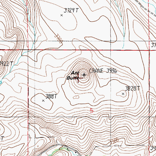 Topographic Map of Ant Butte, ID