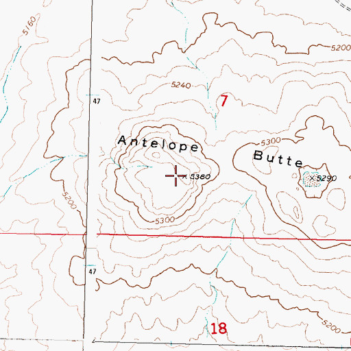 Topographic Map of Antelope Butte, ID