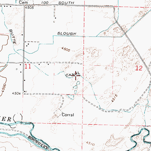 Topographic Map of Little Butte Canal, ID