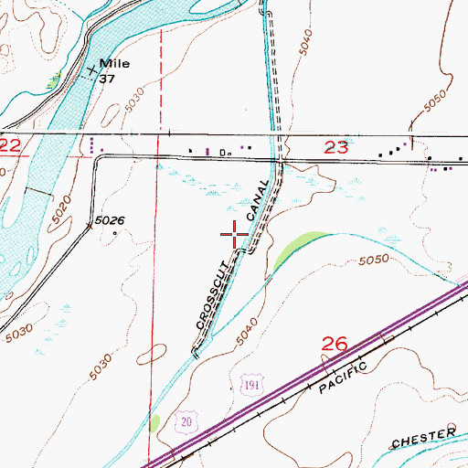 Topographic Map of Crosscut Canal, ID
