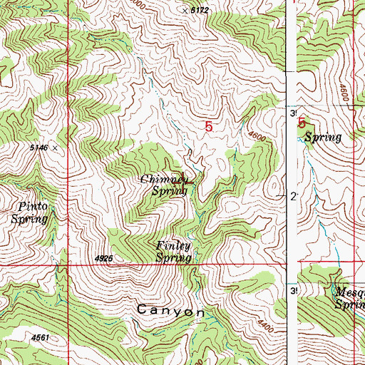 Topographic Map of Chimney Spring, AZ
