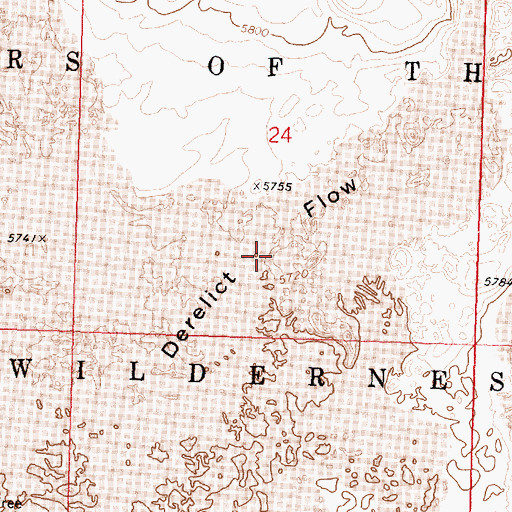 Topographic Map of Derelict Flow, ID