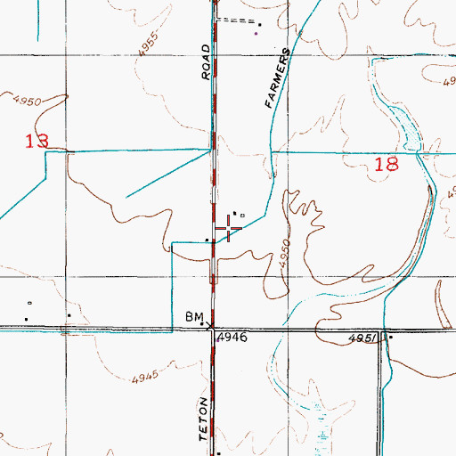 Topographic Map of Farmers Friend Canal, ID