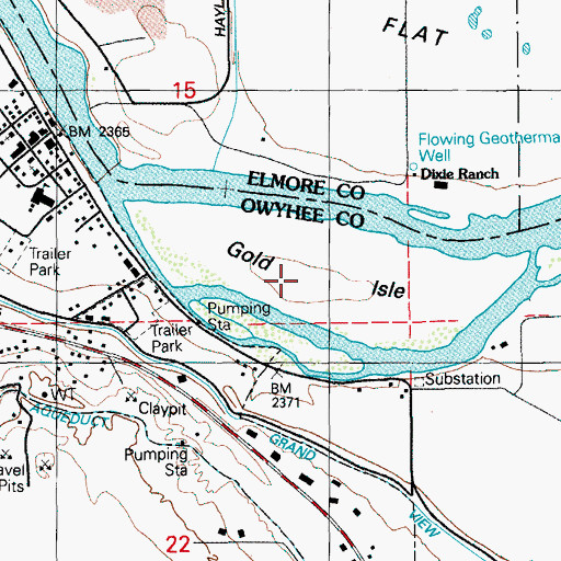 Topographic Map of Gold Isle, ID