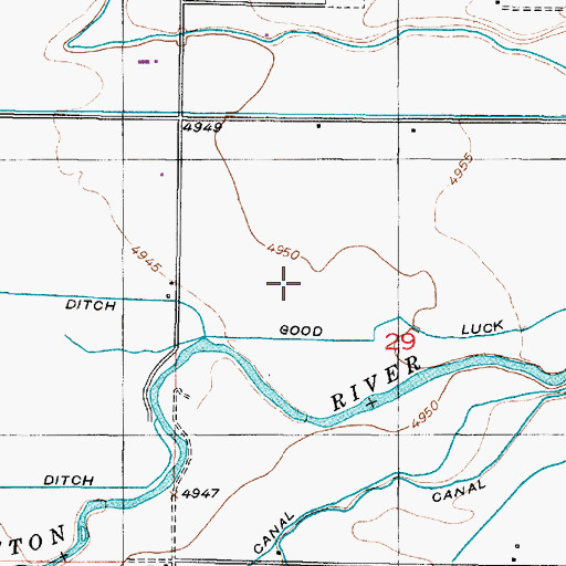 Topographic Map of Good Luck Ditch, ID