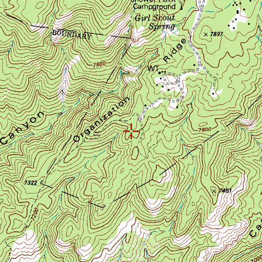 Topographic Map of Girl Scout Camp, AZ