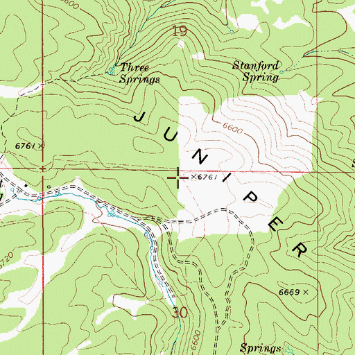 Topographic Map of Juniper Mountain, ID