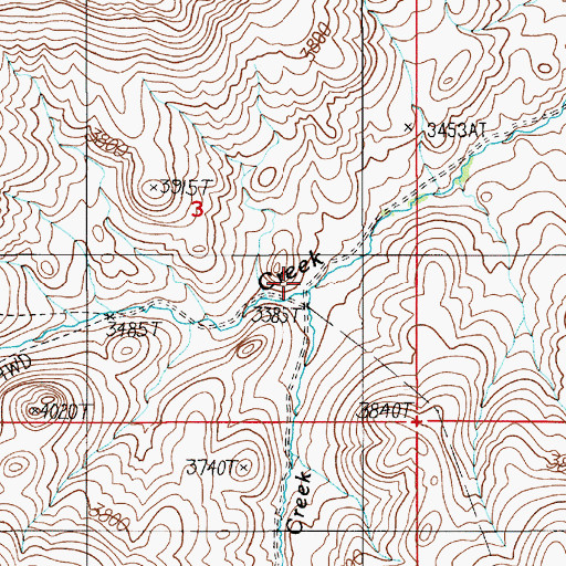 Topographic Map of Little Hardtrigger Creek, ID