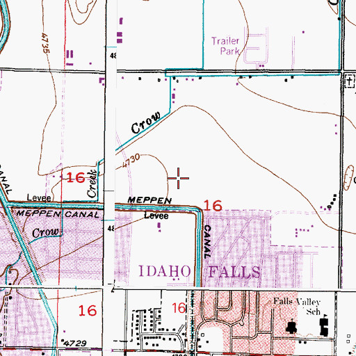 Topographic Map of Meppen Canal, ID