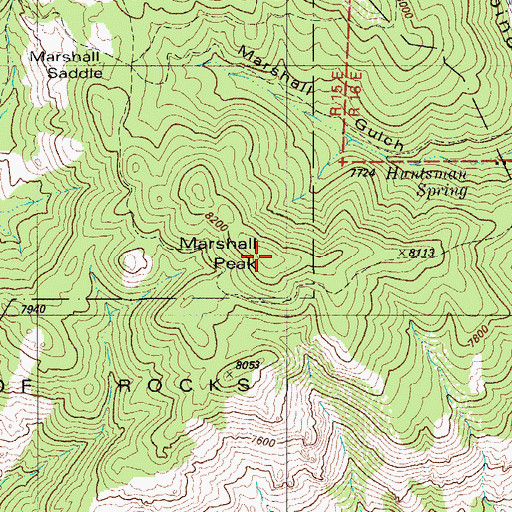 Topographic Map of Marshall Peak, AZ