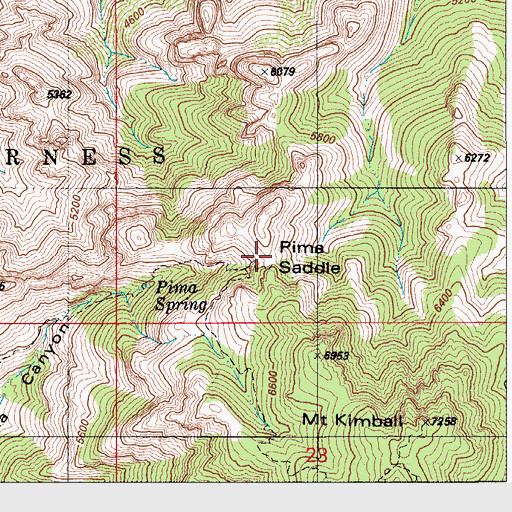 Topographic Map of Pima Saddle, AZ