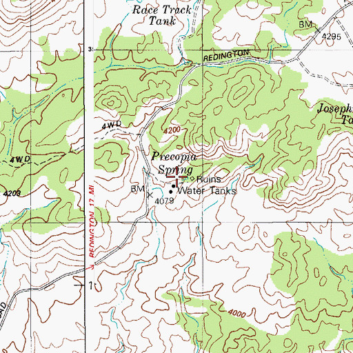 Topographic Map of Precopia Spring, AZ
