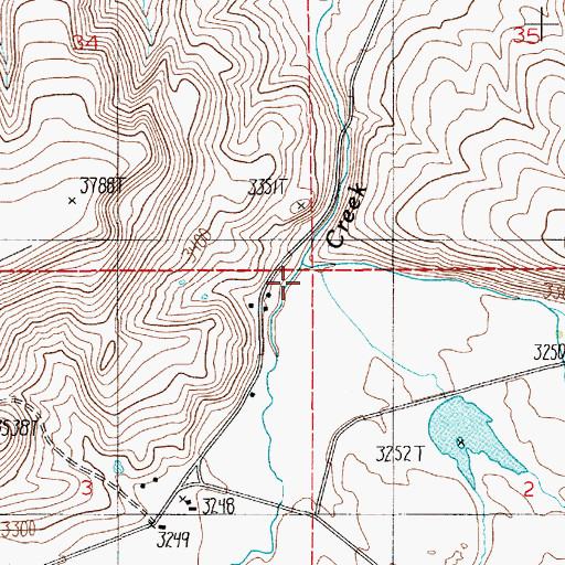 Topographic Map of Tennison Creek, ID