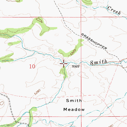 Topographic Map of Thomas Creek, ID