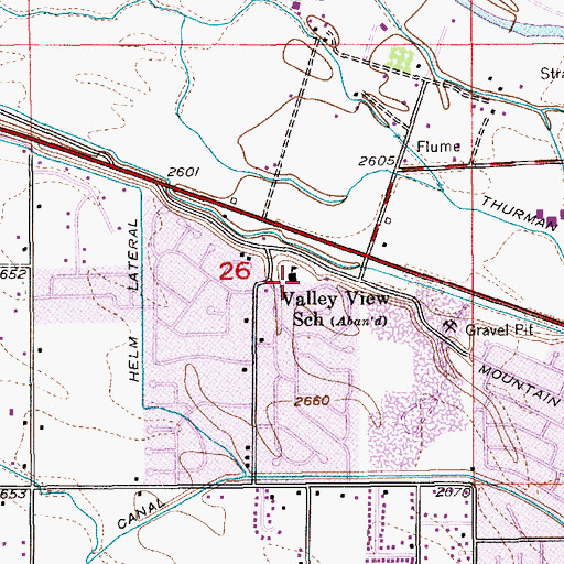 Topographic Map of Valley View School, ID
