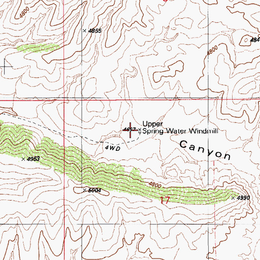 Topographic Map of Upper Spring Water Windmill, AZ